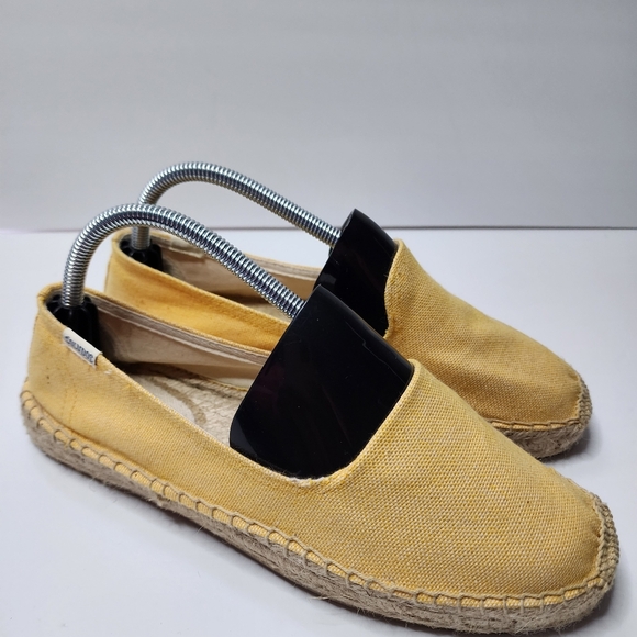 Women's Soludos Original Dali Flat Canvas Espadrille Slip-On Size 9 Yellow - Picture 2 of 12